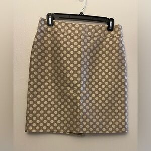 J.‎ Crew Silk Blend Taupe Polka Dot Pencil Skirt Size 4